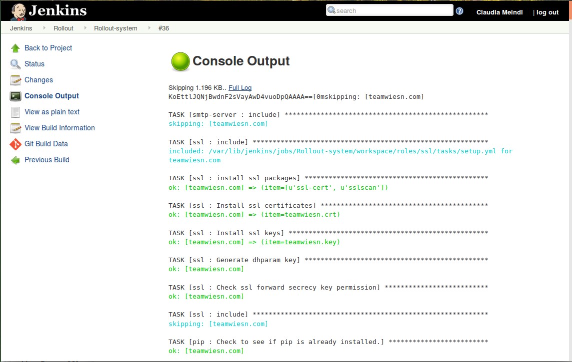 Sortie d'exécution d'un playbook Ansible