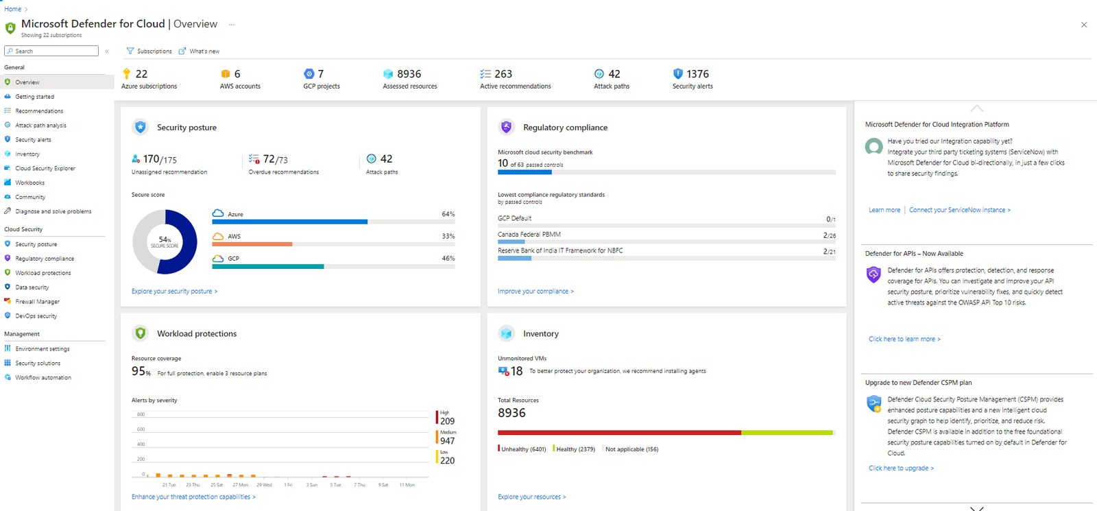 Vue d'ensemble de Defender for Cloud