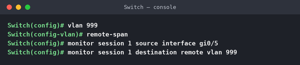 Console Cisco : VLAN RSPAN