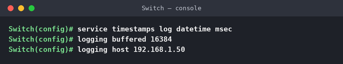Console Cisco : horodatage des logs